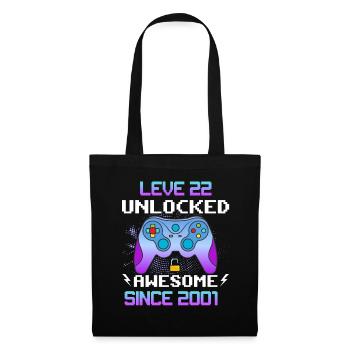 Level 22 Unlocked Awesome Since 2001 Funny Gamer - Tote Bag - black - Front