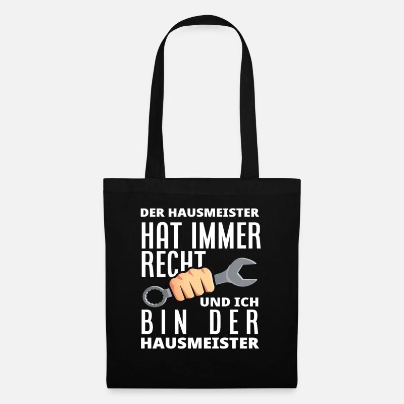 Hausmeister Hat Immer Recht - Stoffbeutel - Schwarz