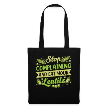 Arrêtez de pleurnicher et mangez votre lentille d’objectif - Sac en tissu - noir - Devant