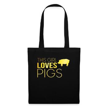 Dicton de cochon fille - Sac en tissu - noir - Devant