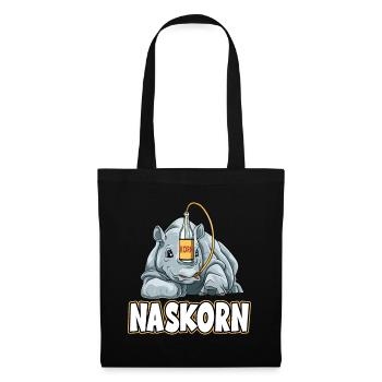 Naskorn Nashorn mit Korn - Stoffbeutel - Schwarz - Vorne