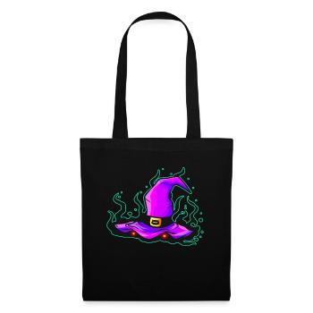 Chapeau de sorcière maléfique aux yeux brillants pour Halloween - Sac en tissu - noir - Devant