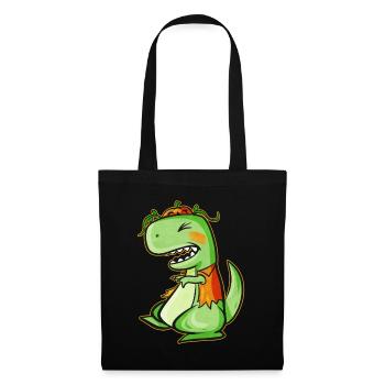 Tyrannosaurus Rex T-Rex With Vest And Pumpkin For - Tote Bag - black - Front