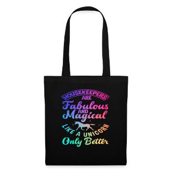 Femme de ménage Licorne magique Fabuleux - Sac en tissu - noir - Devant