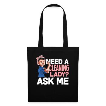 Femme de ménage Cleaner - Sac en tissu - noir - Devant