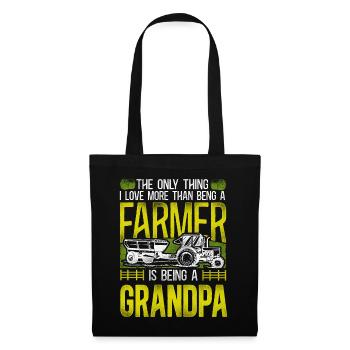Agriculteur Agriculteur Grand-père Tracteur - Sac en tissu - noir - Devant