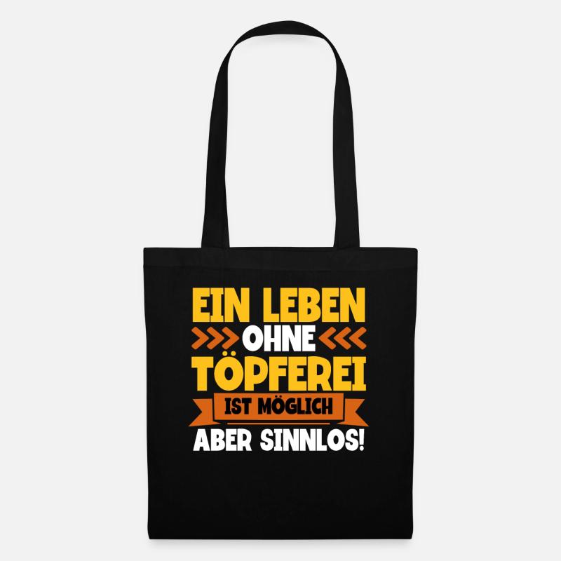 Töpfern - Stoffbeutel - Schwarz