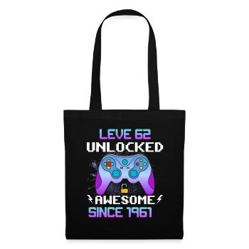 Level 62 Unlocked Awesome Since 1961 Funny Gamer - Tote Bag - black - Front