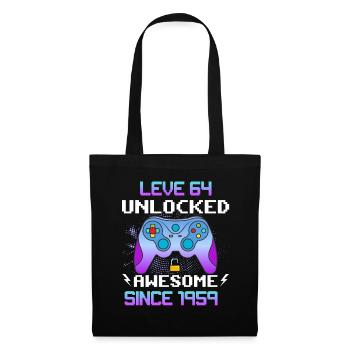 Niveau 64 Débloqué Génial depuis 1959 Funny Gamer - Sac en tissu - noir - Devant