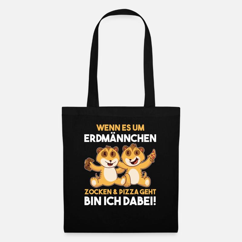 Erdmännchen - Stoffbeutel - Schwarz