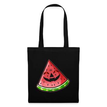 Evil Jack O Lantern Face in Watermelon Halloween - Stoffbeutel - Schwarz - Vorne