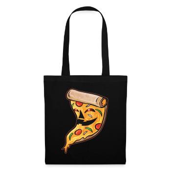 Evil Jack O Lantern Pizza Slice Halloween - Stoffbeutel - Schwarz - Vorne