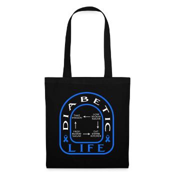 Chemise du Mois de la sensibilisation au diabète, Vie diabétique - Sac en tissu - noir - Devant