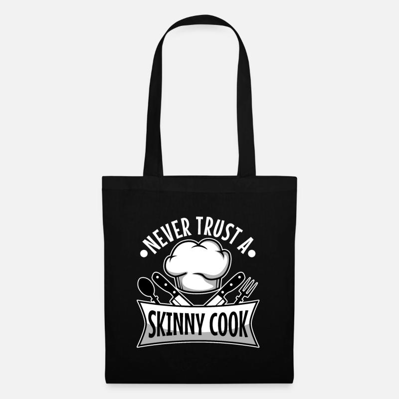 Never trust a skinny cook - Stoffbeutel - Schwarz