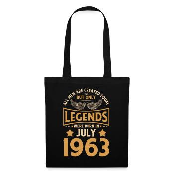 60. Geburtstag 60 Legenden wurden im Juli 1963 geb - Stoffbeutel - Schwarz - Vorne