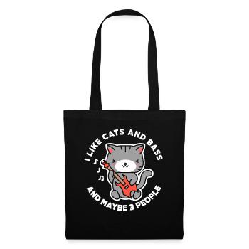 Guitar Cat Bass Guitar - Tote Bag - black - Front