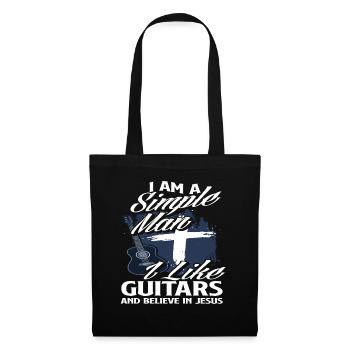 Guitar Jesus Mann - Tote Bag - black - Front