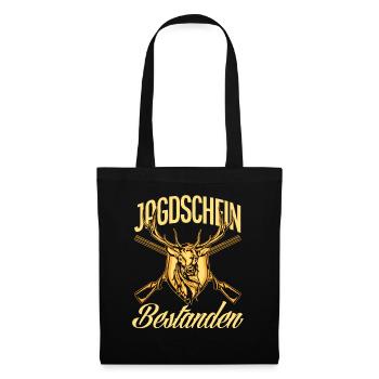 Jäger Jagdschein Bestanden Geschenk - Stoffbeutel - Schwarz - Vorne