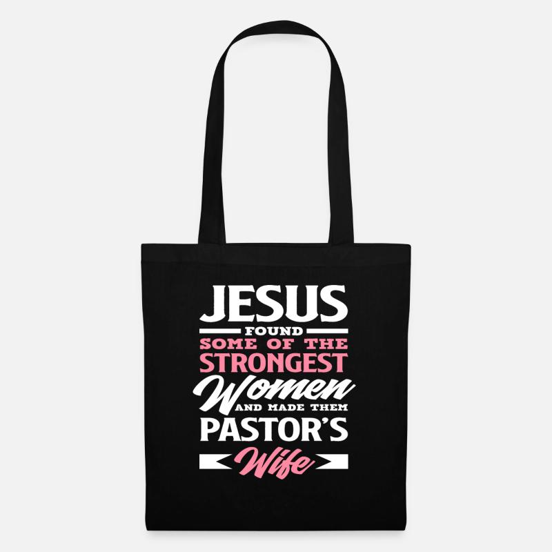 Jesus Frauen Pfarrer Ehefrau Mädchen Geschenk - Stoffbeutel - Schwarz