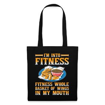 Fitness Whole Basket Of Wings In My Mouth - Stoffbeutel - Schwarz - Vorne