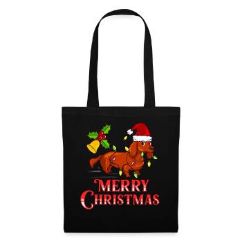 Doxie Teckel Teckel Chien Noël - Sac en tissu - noir - Devant