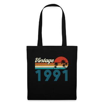 Vintage 1991 Vintage Anniversaire Rétro Vintage - Sac en tissu - noir - Devant