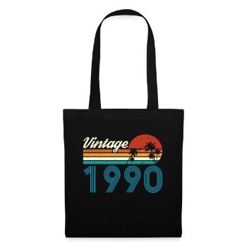 Vintage 1990 Vintage Anniversaire Rétro Vintage - Sac en tissu - noir - Devant