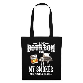 Ich Mag Bourbon Whiskey Smoker Grill Bbq Griller - Stoffbeutel - Schwarz - Vorne