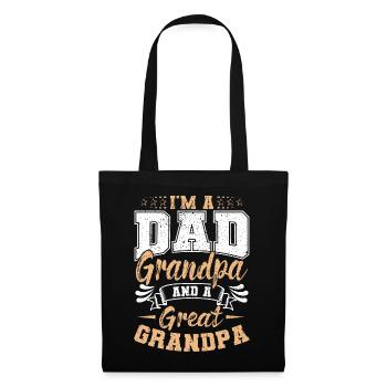 Je suis un père, un grand-père et un arrière-grand-père père pour la fête des pères - Sac en tissu - noir - Devant