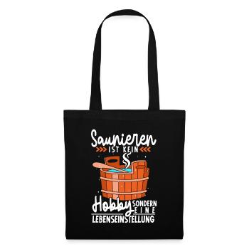 Sauna - Stoffbeutel - Schwarz - Vorne