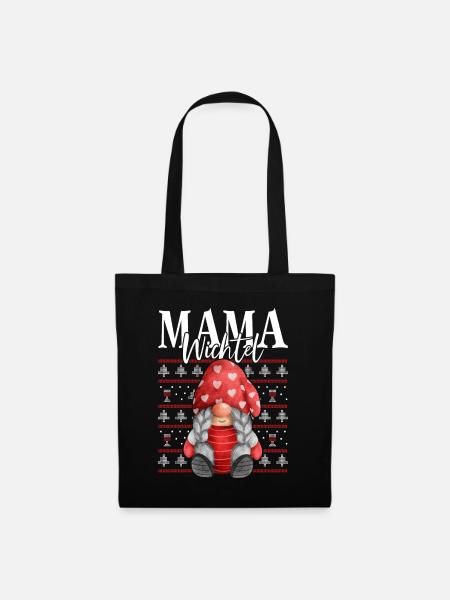 Mama Wichtel Weihnachten - Stoffbeutel - Schwarz