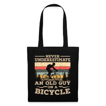 Old Man On Bike Cycling Biker Bike Tour - Tote Bag - black - Front