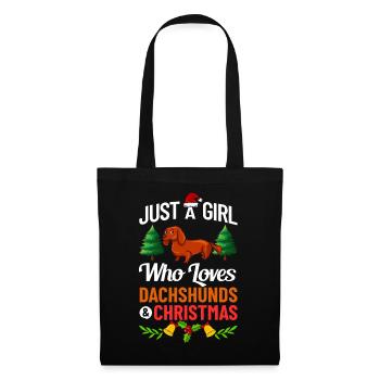 Doxie Teckel Teckel Chien Noël - Sac en tissu - noir - Devant