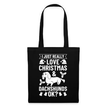 Doxie Teckel Teckel Chien Noël - Sac en tissu - noir - Devant