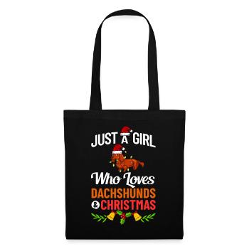 Doxie Teckel Teckel Chien Noël - Sac en tissu - noir - Devant