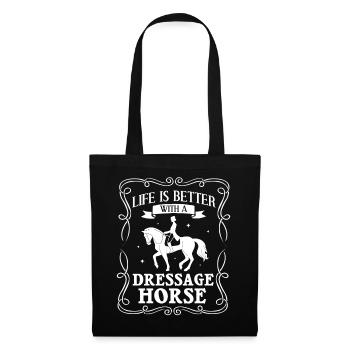 Dressur Reiten Pferd Training Dressurreiten - Stoffbeutel - Schwarz - Vorne