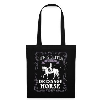 Dressur Reiten Pferd Training Dressurreiten - Stoffbeutel - Schwarz - Vorne