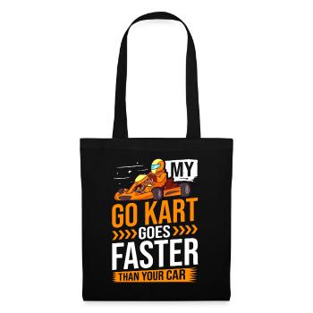 Go Kart Racing Indoor Karting Kartsport Kartbahn - Stoffbeutel - Schwarz - Vorne