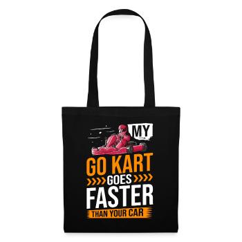 Go Kart Racing Indoor Karting Kartsport Kartbahn - Stoffbeutel - Schwarz - Vorne