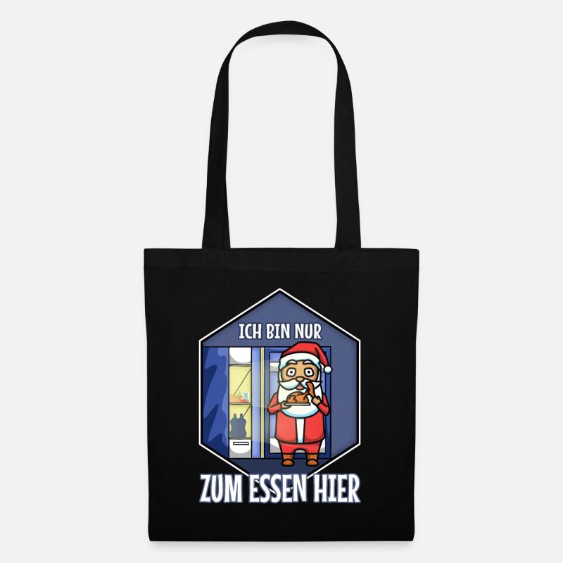 Ich bin nur zum essen hier - Stoffbeutel - Schwarz