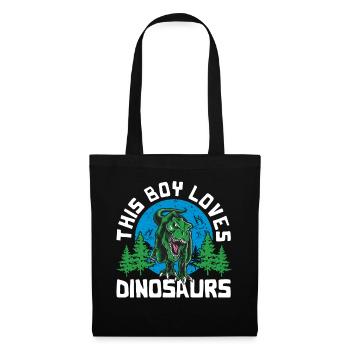 This boy loves dinosaurs Kids Boy Boy Dino - Tote Bag - black - Front