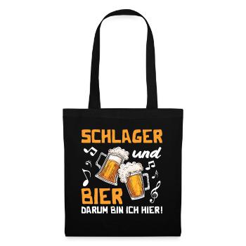 Volksmusik Party Dorffest Ouftit Deutsche Schlager - Stoffbeutel - Schwarz - Vorne