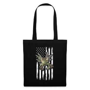 Axolotl Camouflage Drapeau Axolotl Kawaii Axolotl - Sac en tissu - noir - Devant