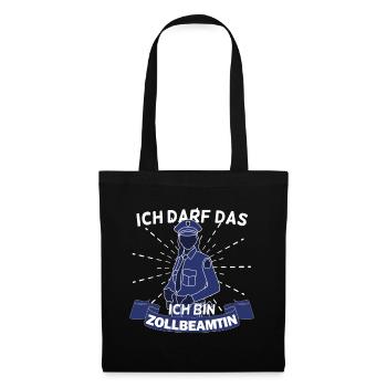 Zollbeamtin Zollbeamter Zoll Sicherheit Geschenk - Stoffbeutel - Schwarz - Vorne