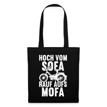 Mofa Mofas Moped Zweirad Mofafahrer Rollerfahrer - Stoffbeutel - Schwarz - Vorne