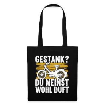 Mofa Mofas Moped Zweirad Mofafahrer Rollerfahrer - Stoffbeutel - Schwarz - Vorne