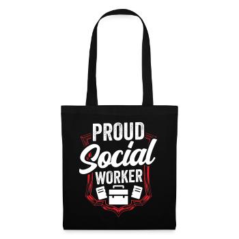 Fier travailleur social Formation Travailleur social - Sac en tissu - noir - Devant