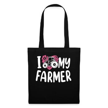 Farming Farmer Wife Girl - Stoffbeutel - Schwarz - Vorne