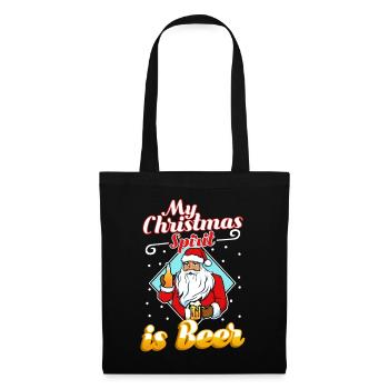 Mon de Noël est la bière - Sac en tissu - noir - Devant