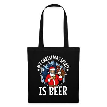Mon de Noël est la bière - Sac en tissu - noir - Devant